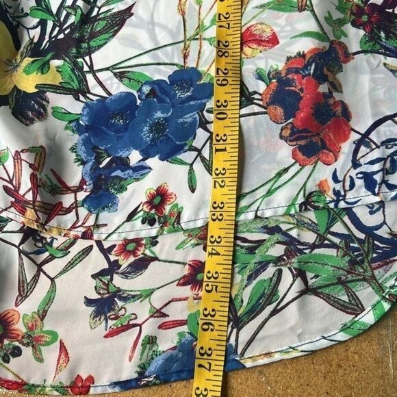 Bohemian Floral Tunic Dress With Blue Paisley Details & Button Front  M/L - Picture 10 of 10